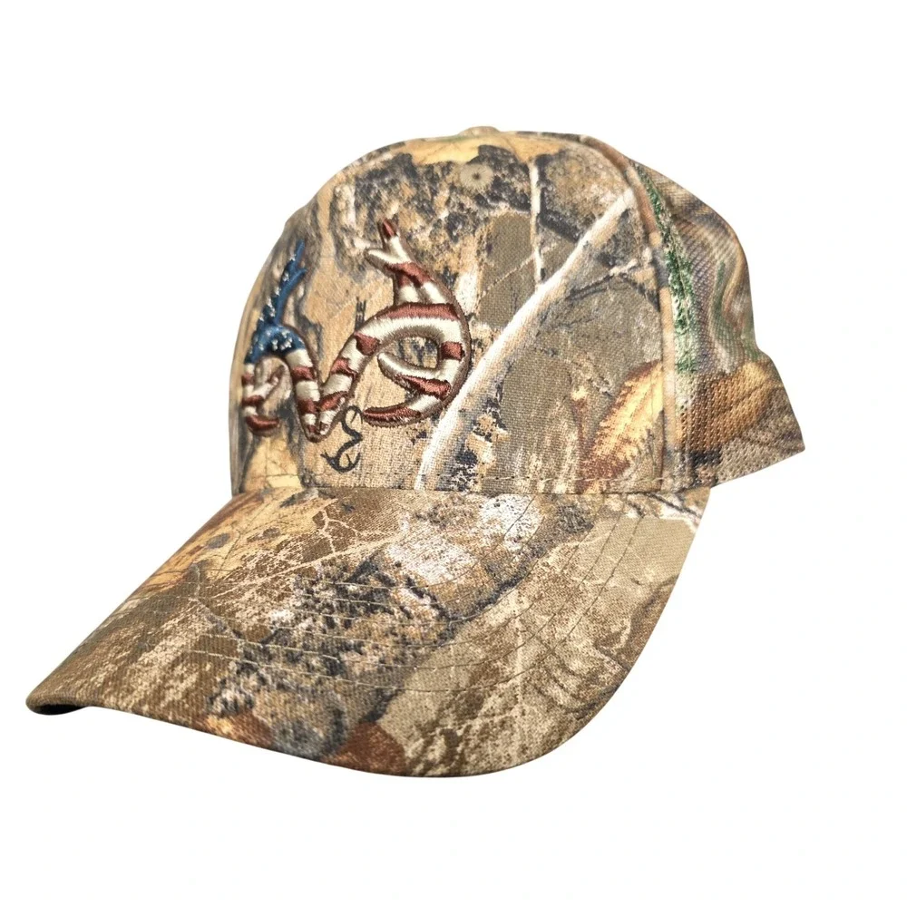 Realtree Camo Trucker Hat American Flag Antler Logo OSFM New Hunter Country